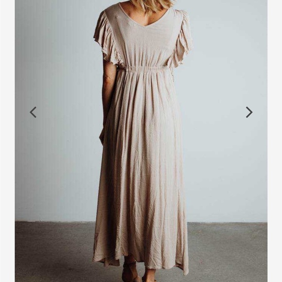 NWT Baltic Born Womens Jennifer Deep V Maxi Dress Sand - Picture 3 of 12